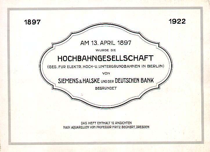 Aquarell von Fritz Beckert - Hochbahnszene