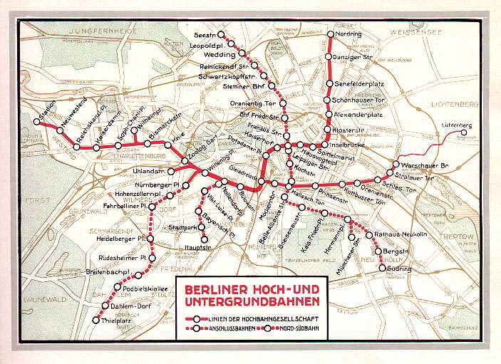 Aquarell von Fritz Beckert - Hochbahnszene