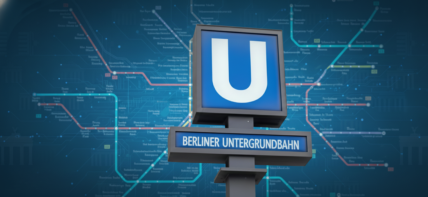 Berliner Untergrundbahn - U-Bahn Logo mit Liniennetzplan