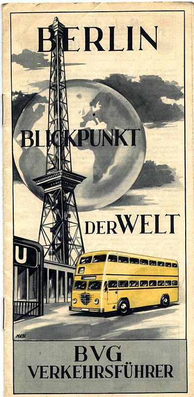 Titelseite des BVG-Touristenführers 'Berlin, Blickpunkt der Welt' von 1954