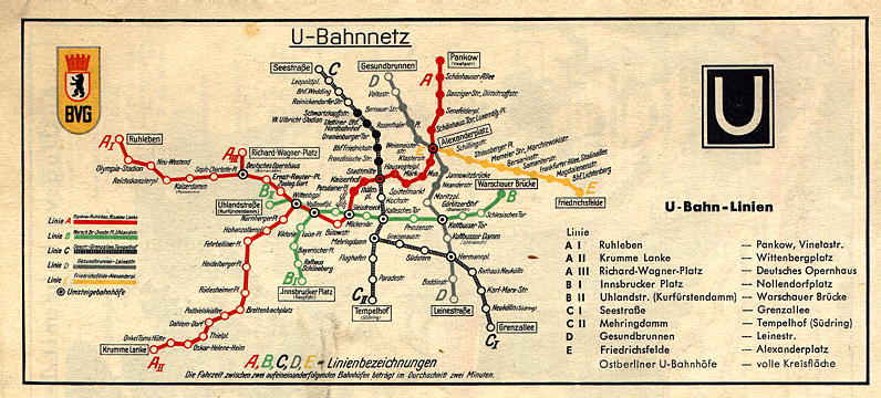 U-Bahnplan Berlin 1954
