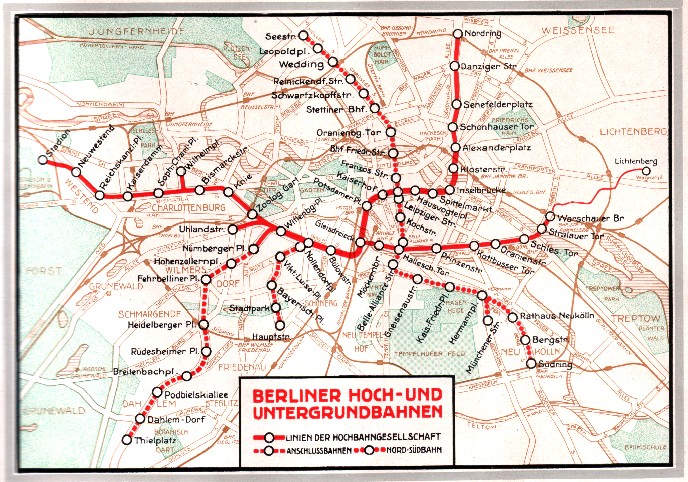 Netzplan der Berliner U-Bahn aus dem Jahr 1922