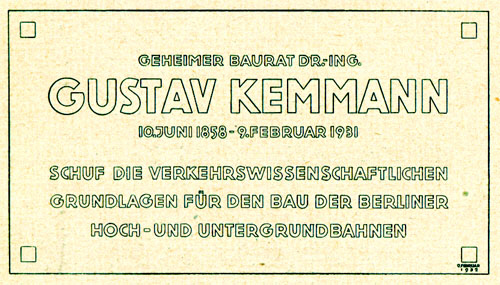 Gedenktafel Gustav Kemmann